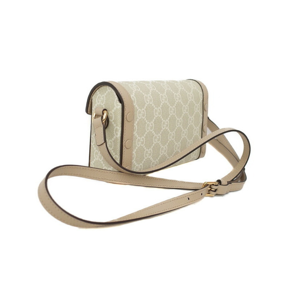 Gucci canvas Supreme Bag beige white 1955 GG Horsebit